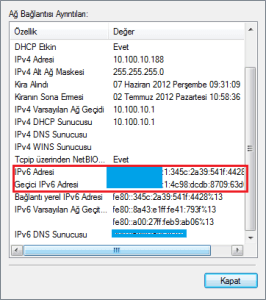 Windows 7: geçici Ipv6 adresi iptal etme